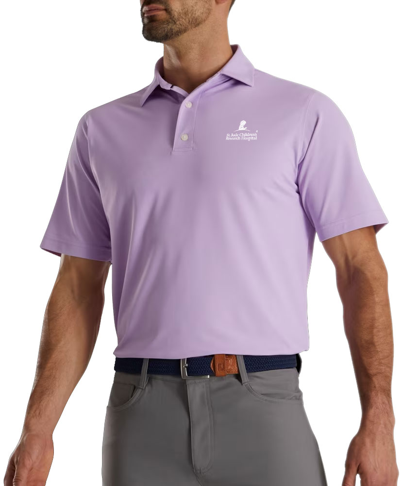 Men's FootJoy Heather Stretch Pique Solid Self Collar Golf Polo Shirt